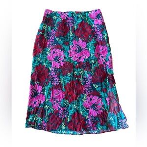 NEW $178 VINEYARD VINES Brushstroke floral silk twill slip skirt sz L
